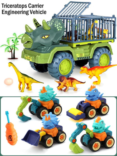 toy car suit boy puzzle Tyrannosaurus excavator car crane drop resistance-6